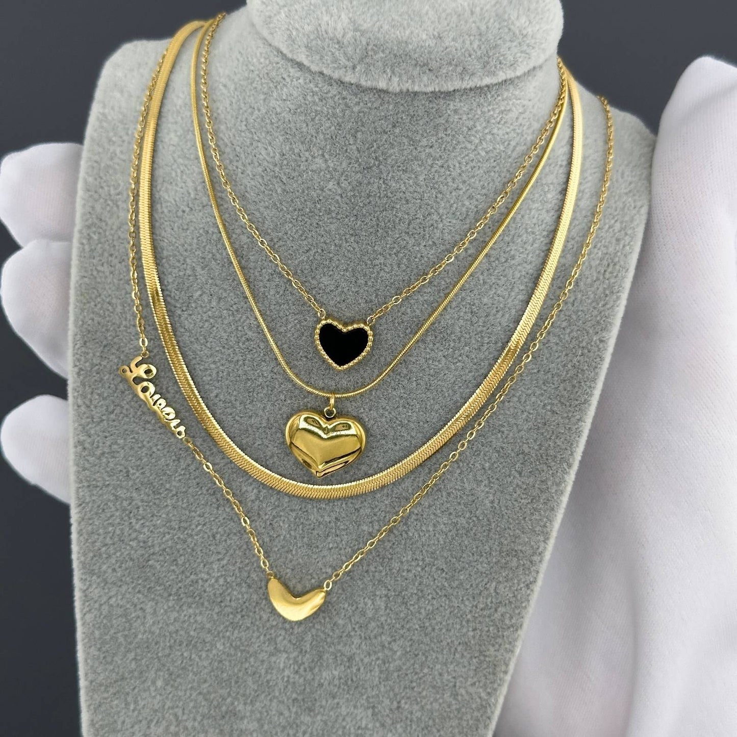 Bold Golden Heart Necklace