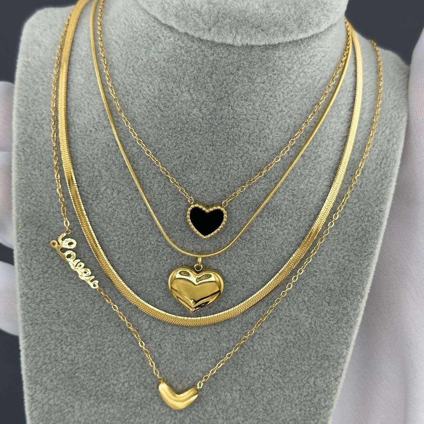 Bold Golden Heart Necklace