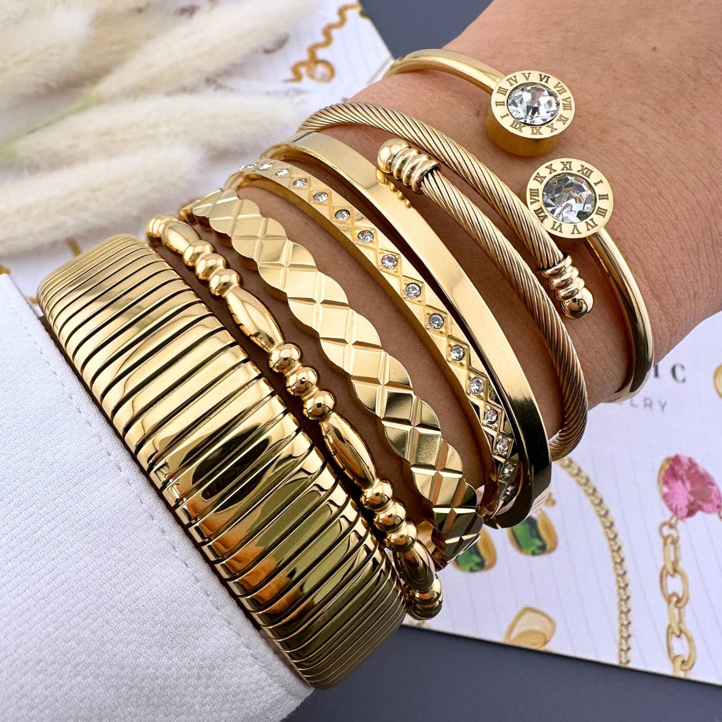 Classic Golden Bangle Bracelet