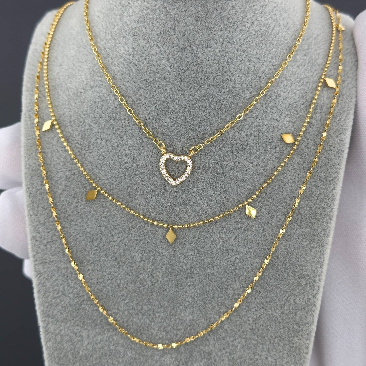 Dainty Pave Heart Necklace