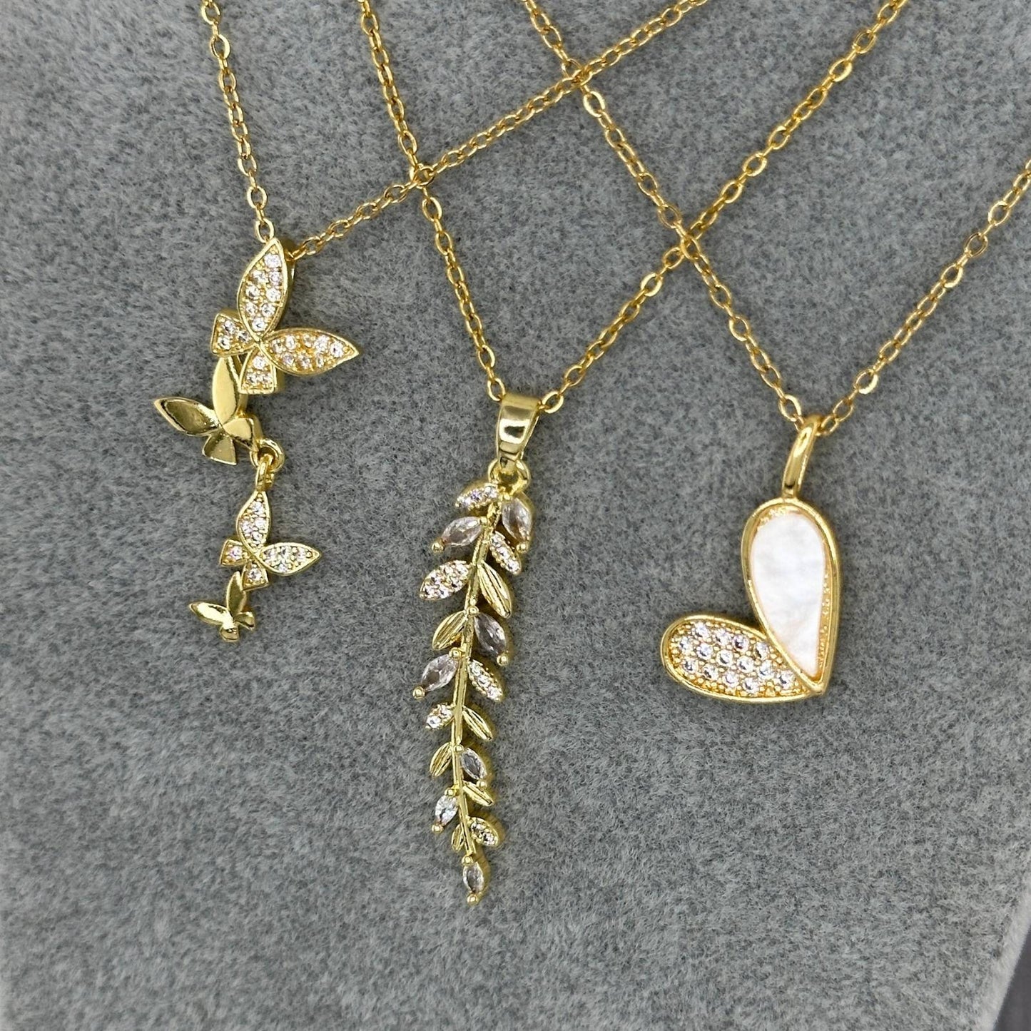 Golden Butterfly Cascade Necklace