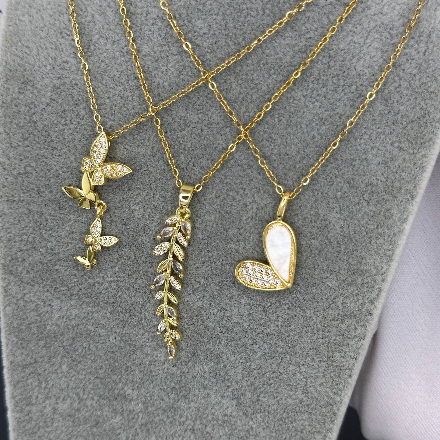 Golden Butterfly Cascade Necklace