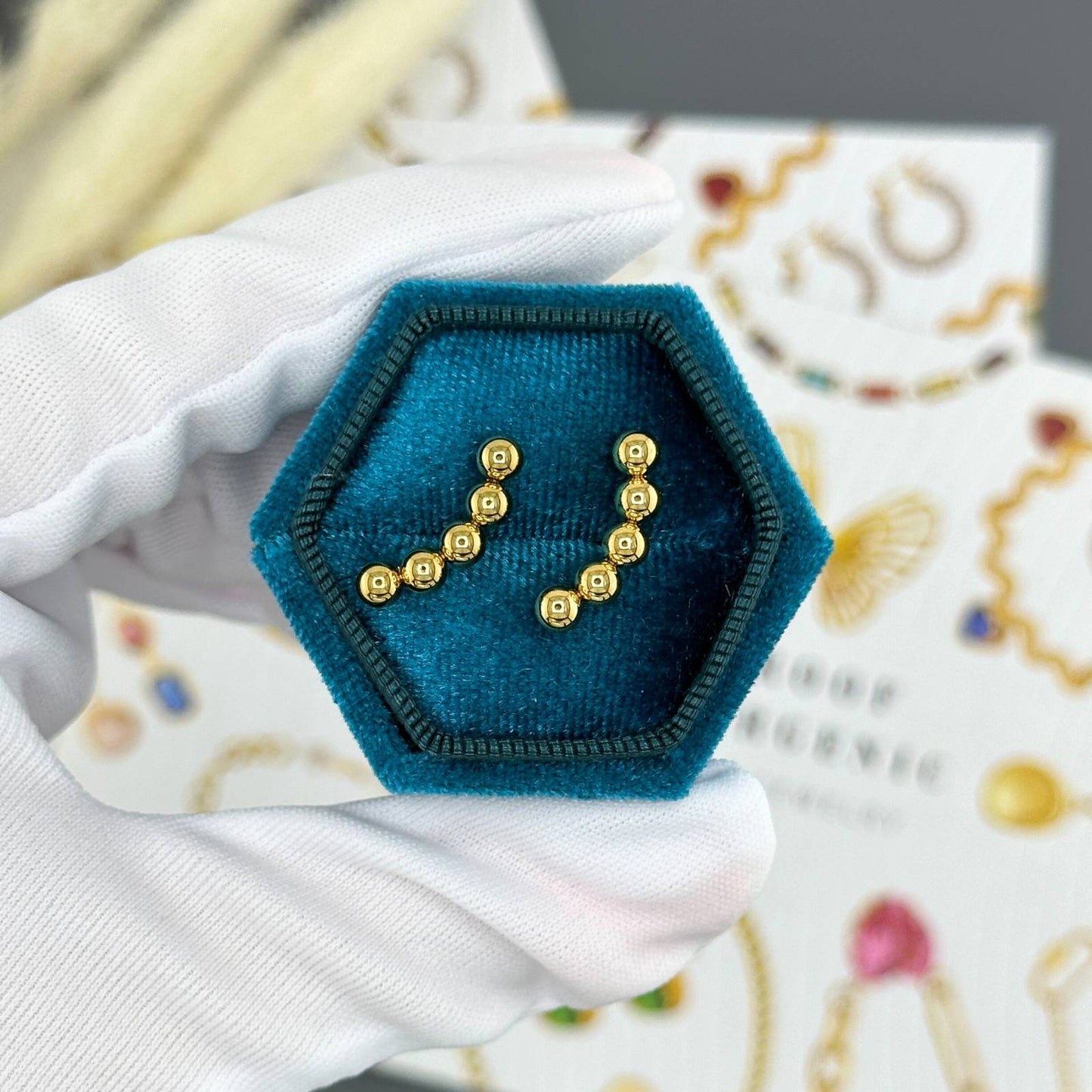 Golden Ball Stud Earrings