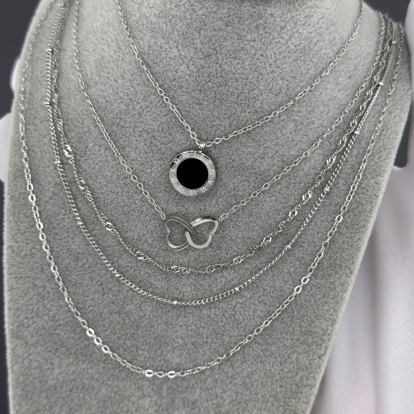 Silver Layered Chain Necklace