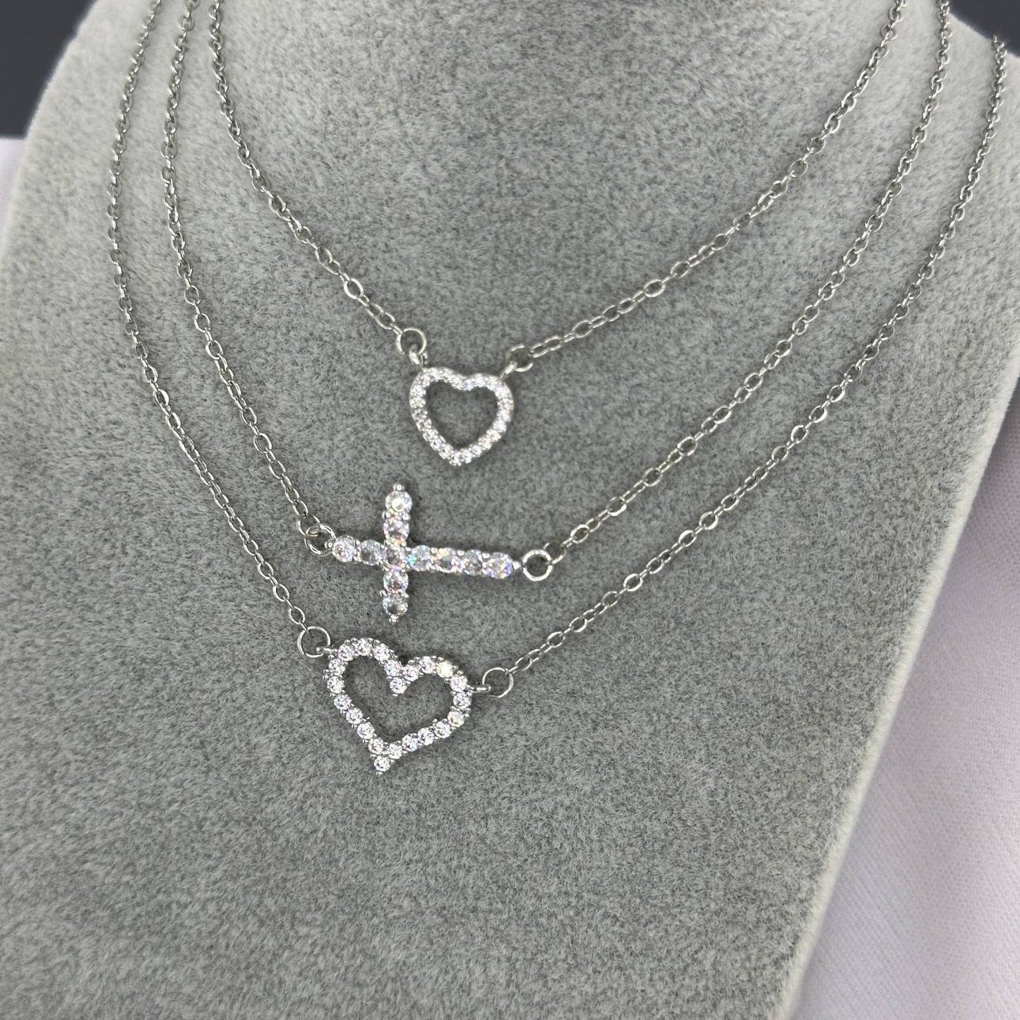 Cubic Zirconia Heart Necklace