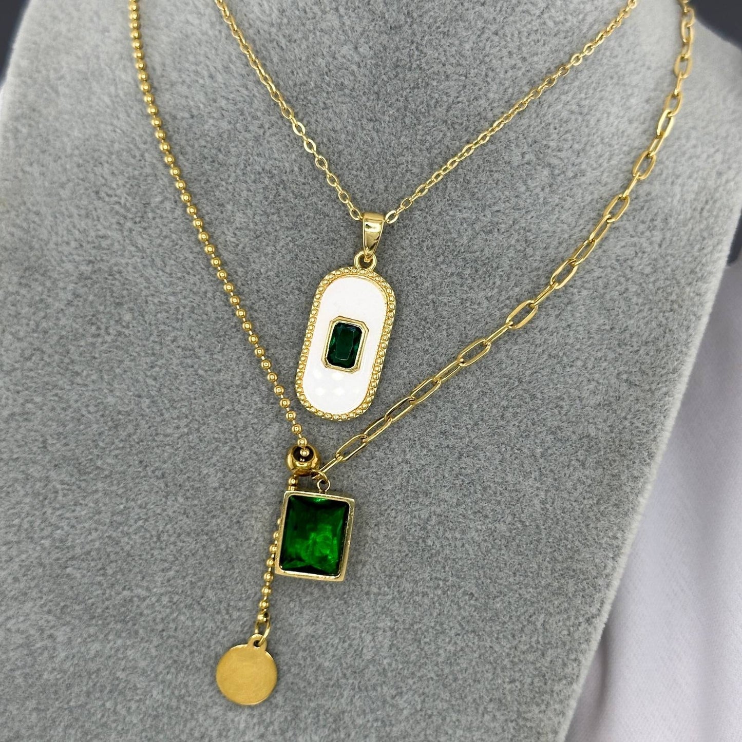 Emerald Green Pendant Necklace