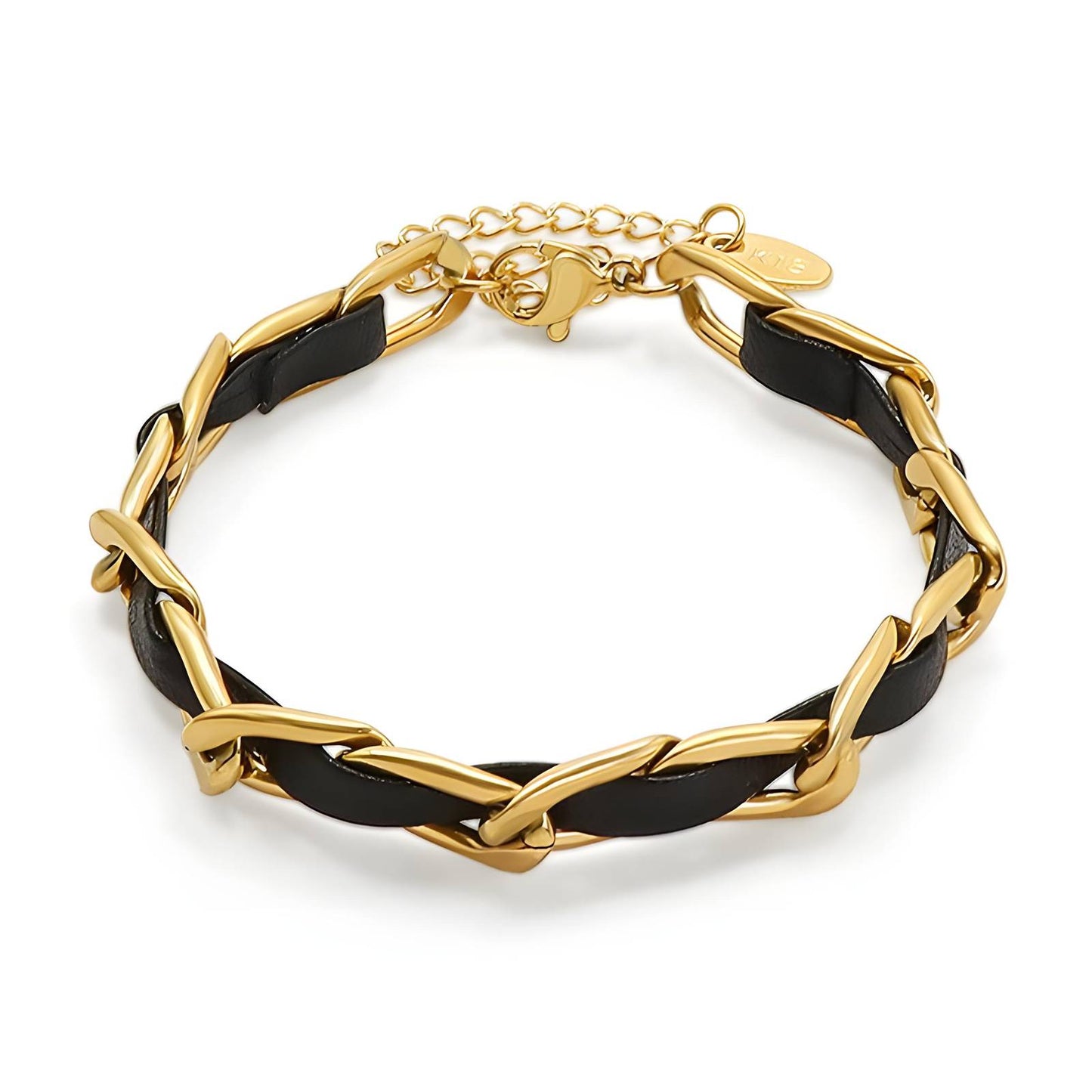 Chain & Leather Bracelet