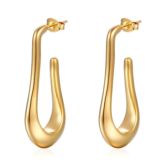 Sculptural Teardrop Hoop Earrings