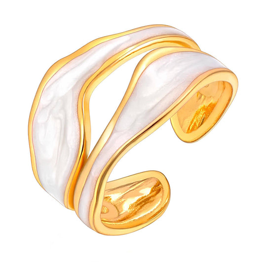 Wave Enamel Open Ring