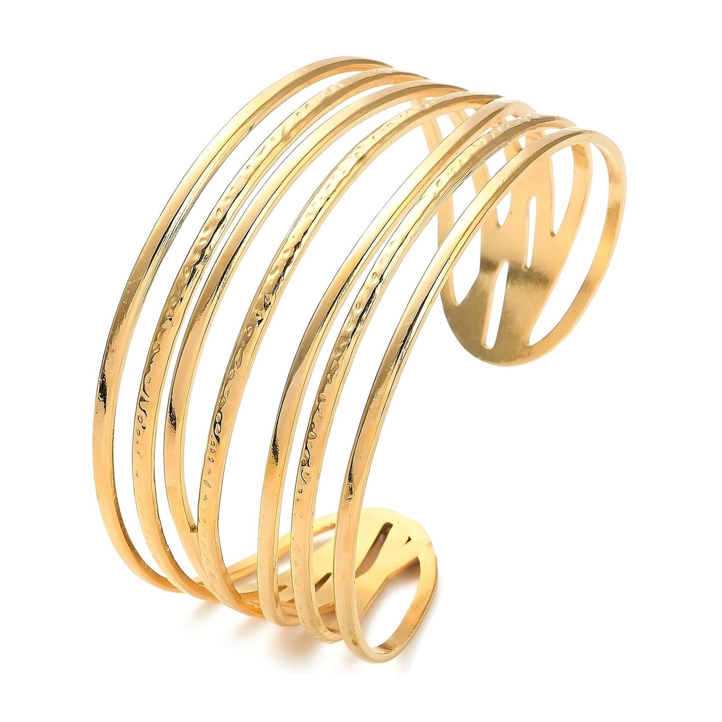 Golden Multi-Band Cuff Bracelet