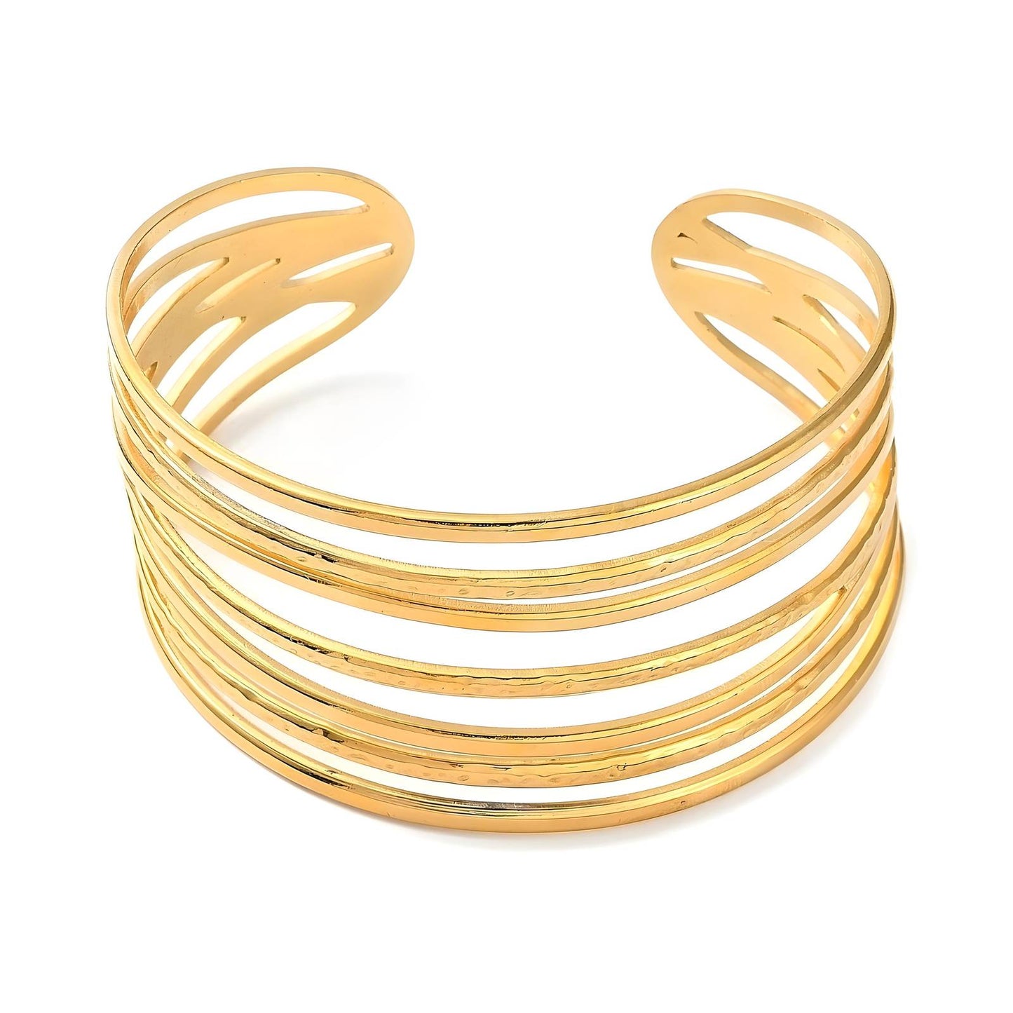 Golden Multi-Band Cuff Bracelet