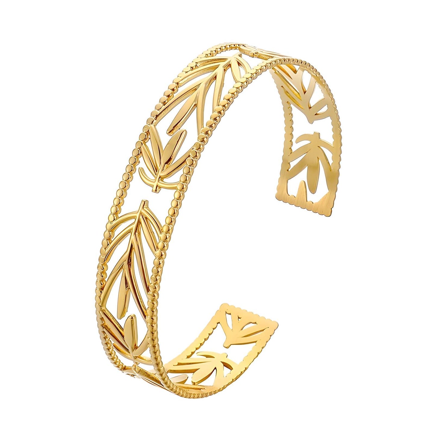 Golden Leaf Cuff Bracelet