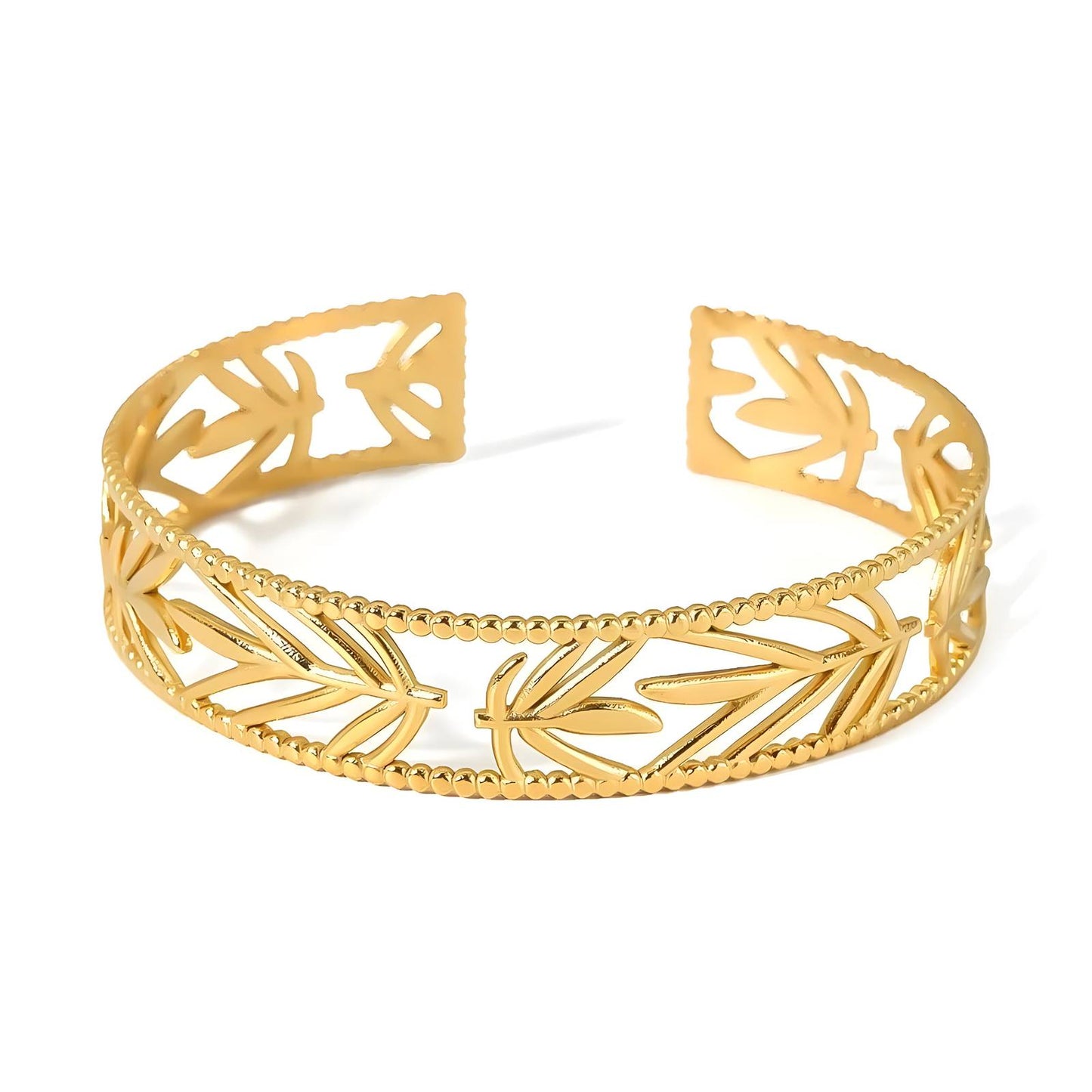 Golden Leaf Cuff Bracelet