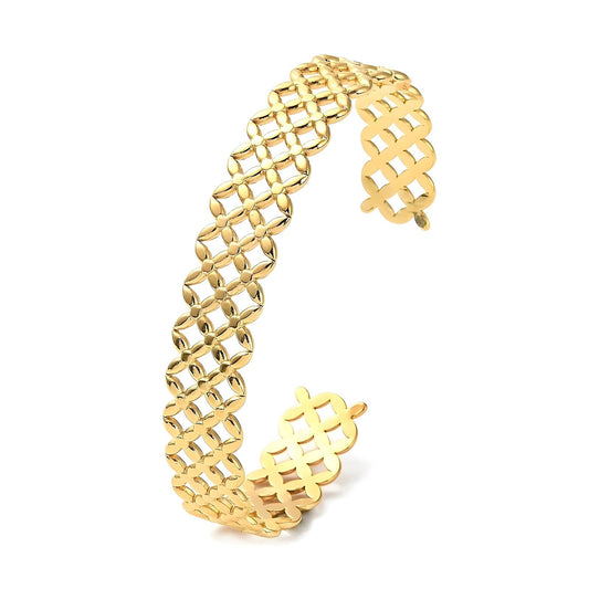 Golden Lattice Cuff Bracelet