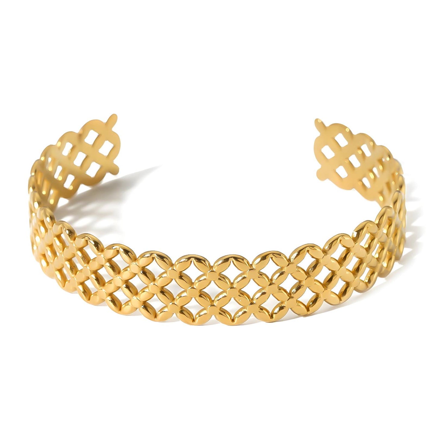 Golden Lattice Cuff Bracelet