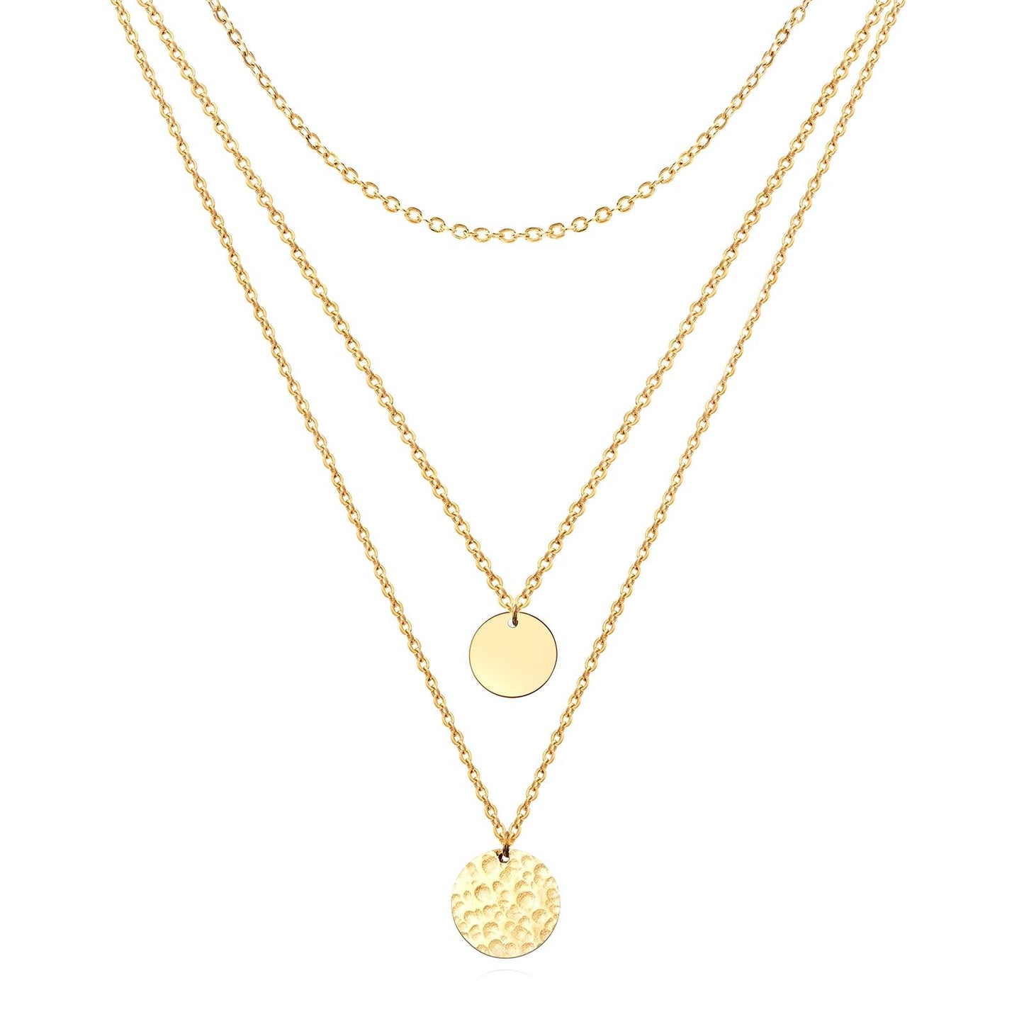 Hammered Disc Necklace