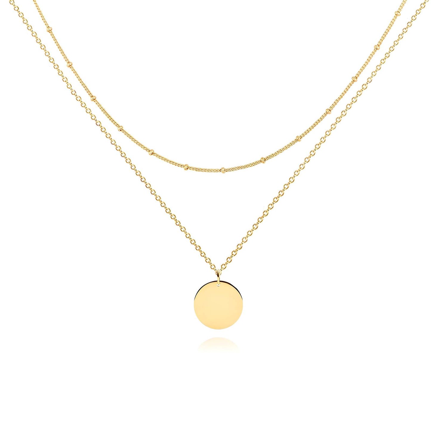 Layered Gold Disc Necklace