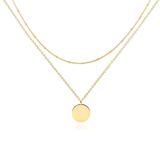 Layered Gold Disc Necklace