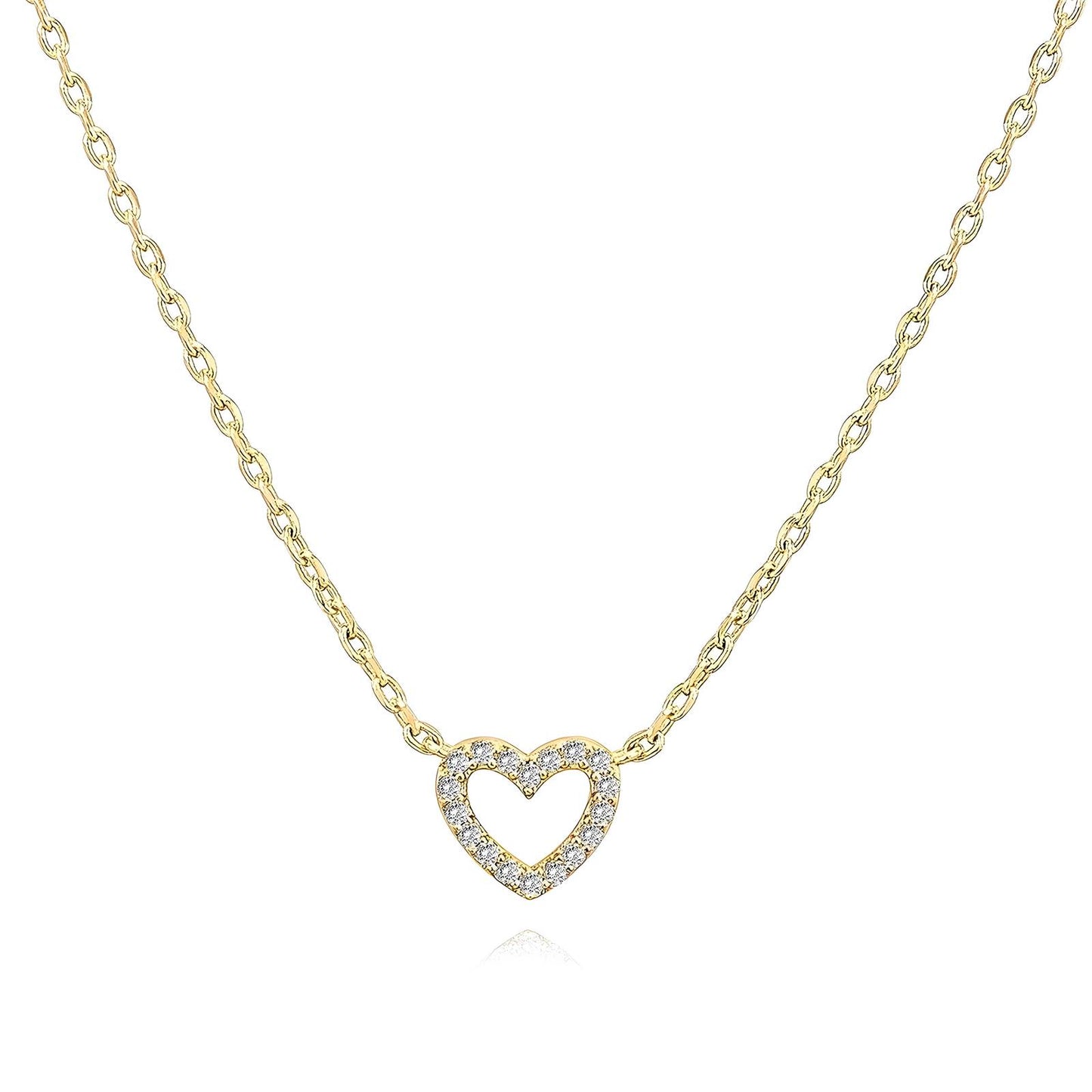 Dainty Pave Heart Necklace