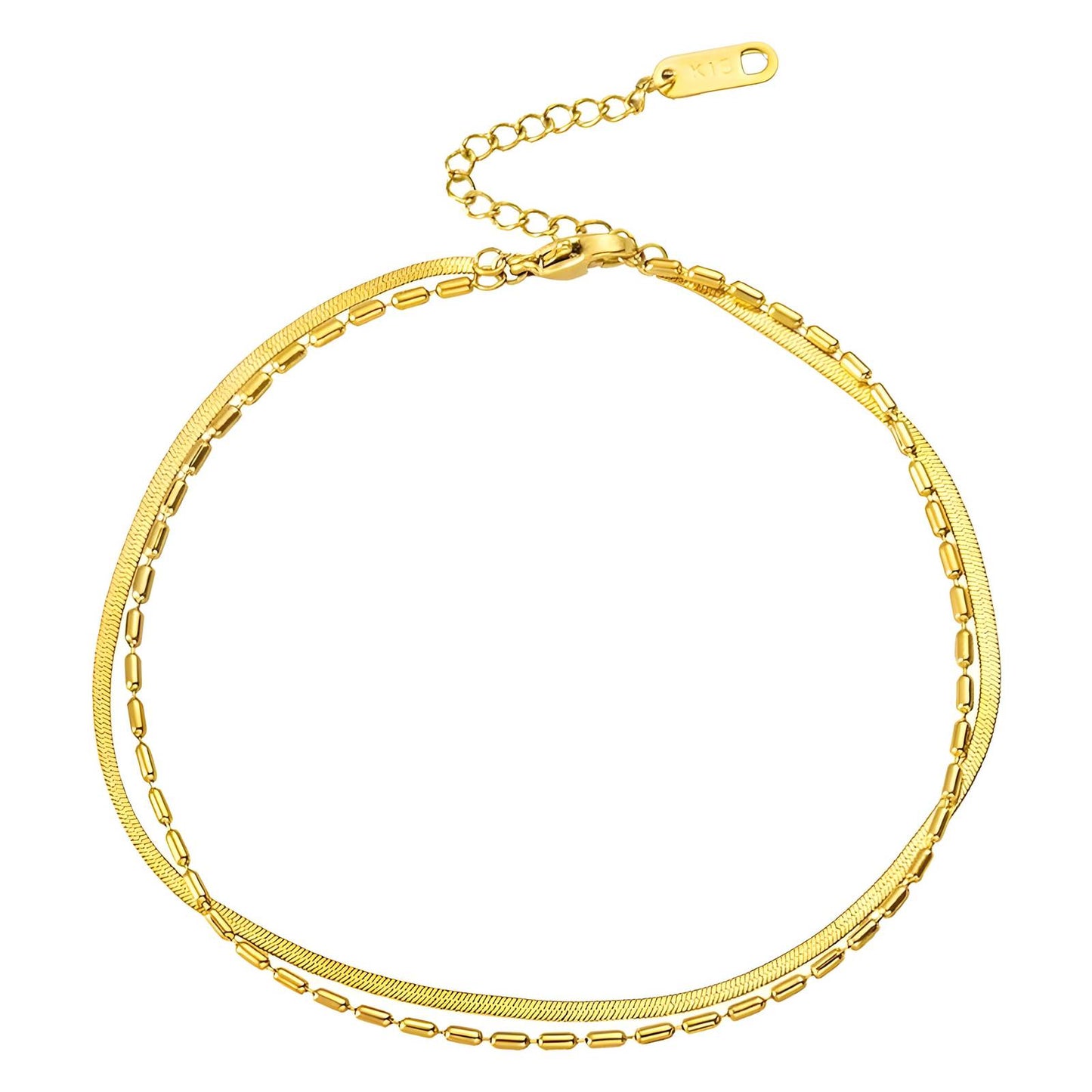 Golden Double Chain Sleek Bracelet