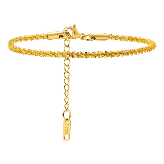 Golden Textured Chain Bracelet