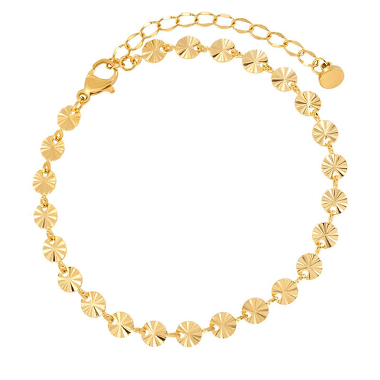 Golden Disc Charm Bracelet