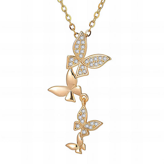 Golden Butterfly Cascade Necklace