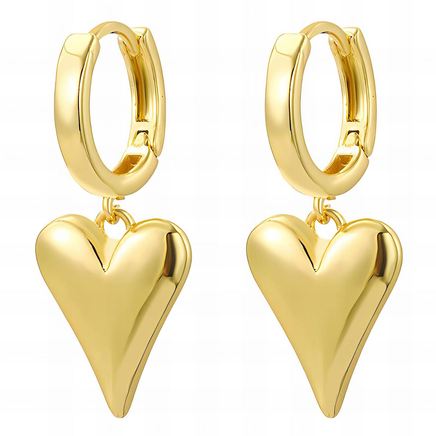 Golden Heart Hoop Earrings