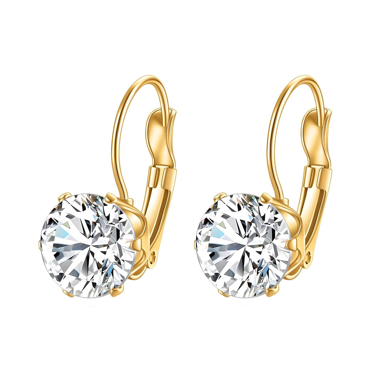 Leverback Earrings with Cubic Zirconia