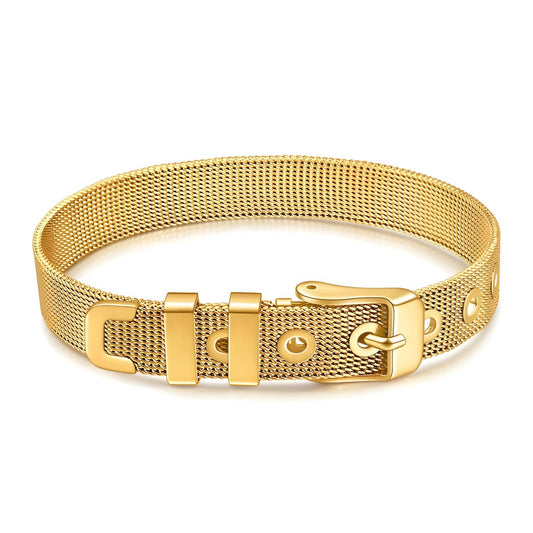 Gold Mesh Buckle Bracelet