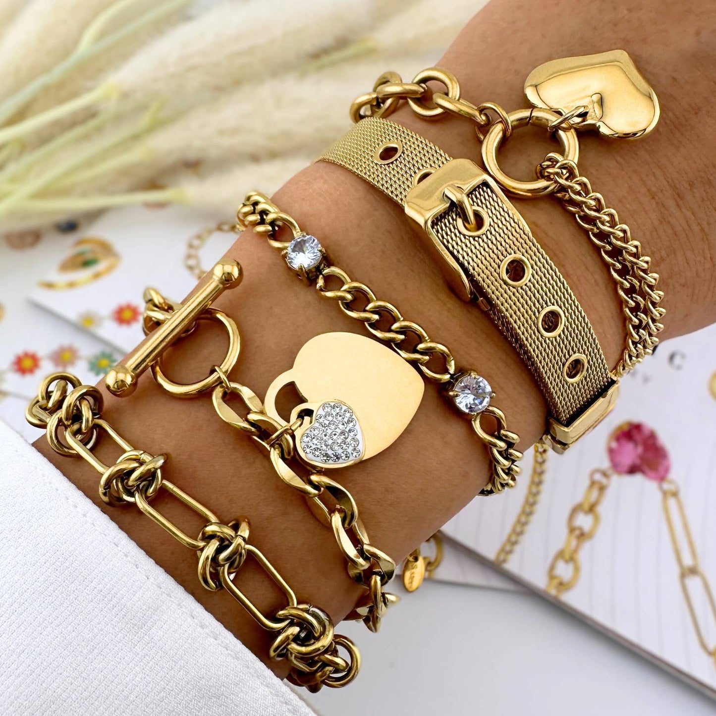 Heart Charm Toggle Bracelet