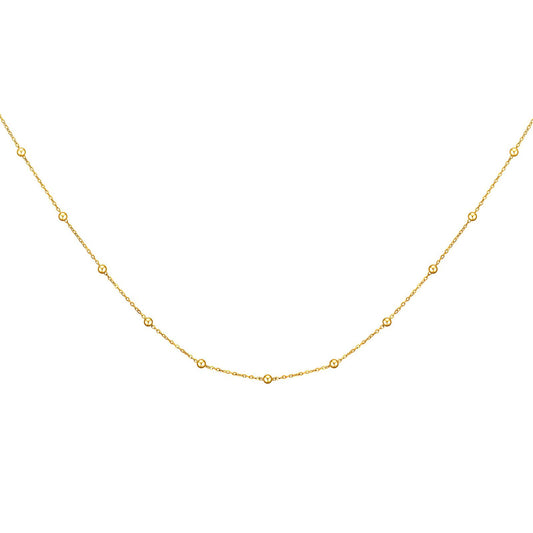 Delicate Bezel Station Necklace