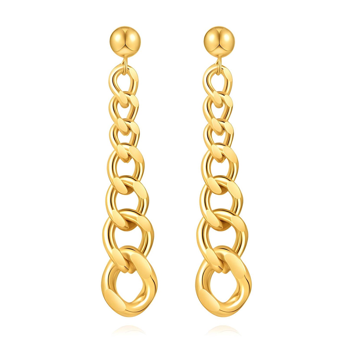 Gold Chain Link Drop Earrings