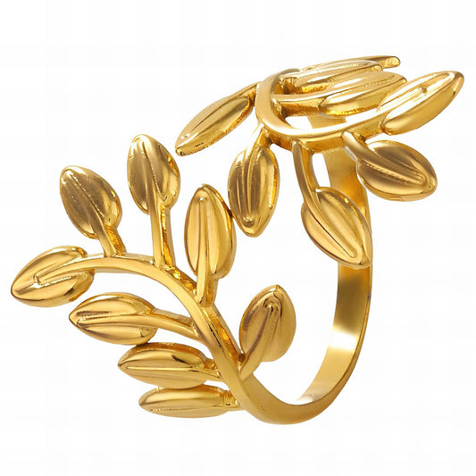 Golden Leaf Vine Adjustable Ring