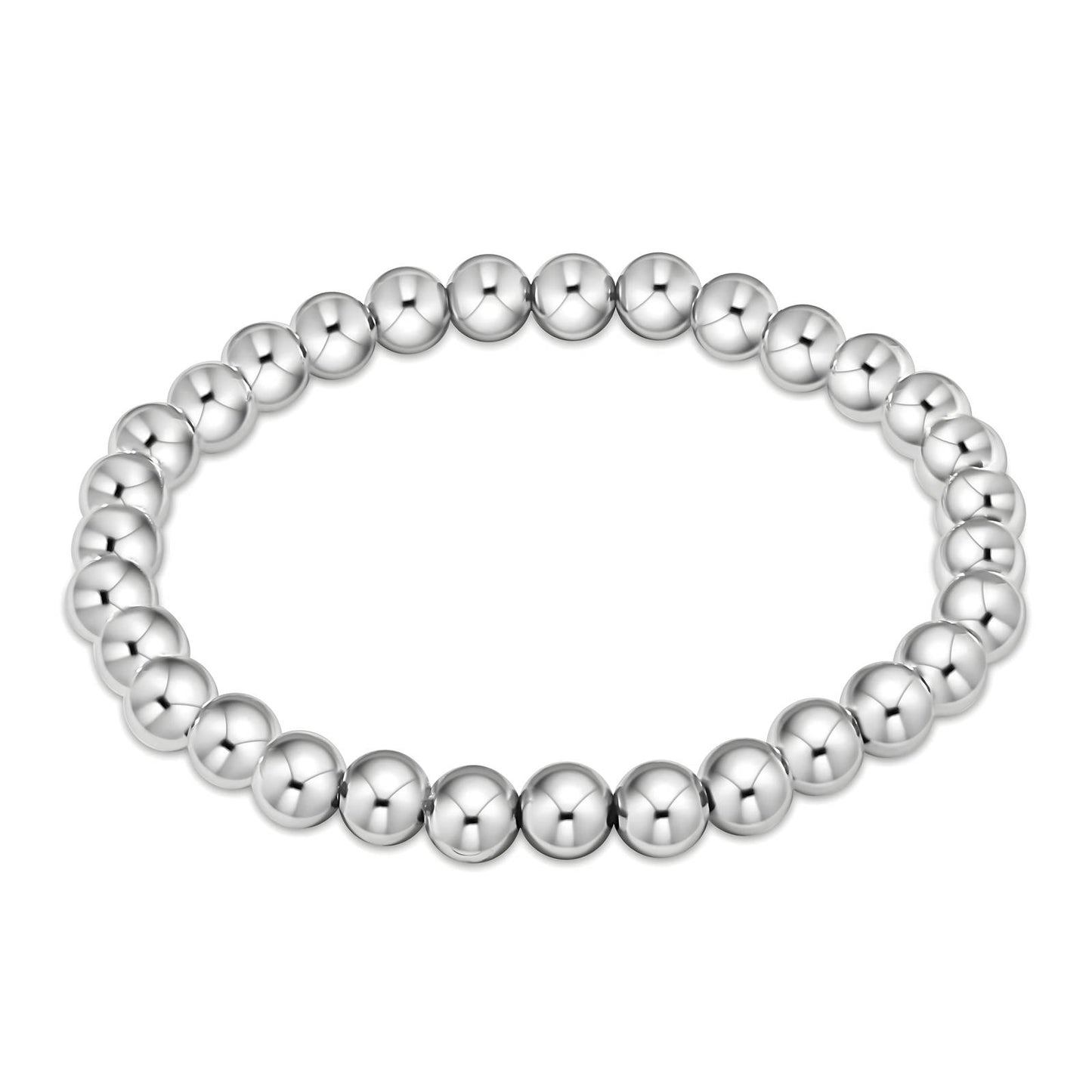 Classic Silver Bead Stretch Bracelet