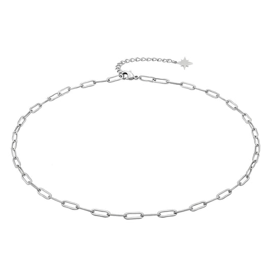 Silver Paperclip Chain Necklace