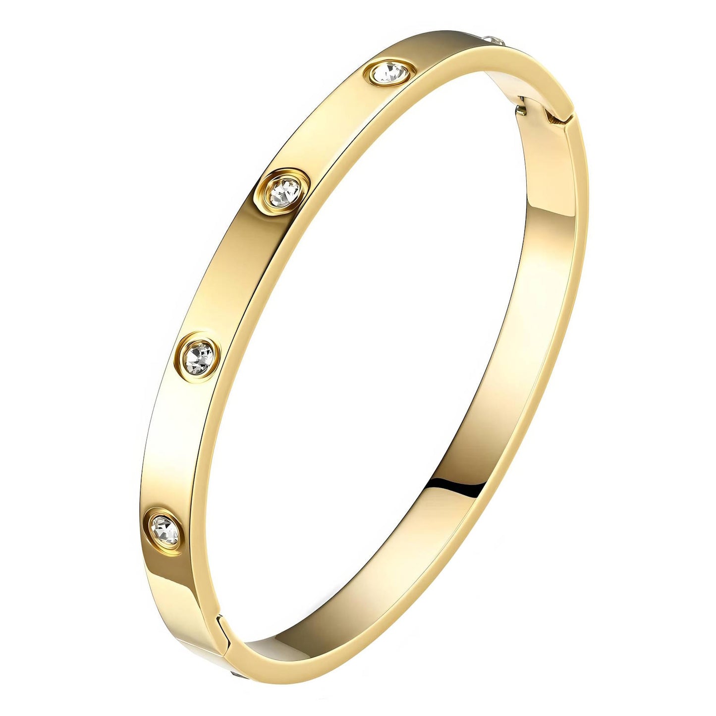 Cubic Zirconia Gold Bangle