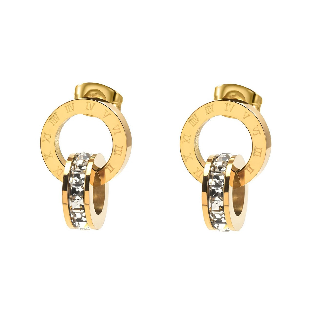 Roman Numeral Earrings with Cubic Zirconia