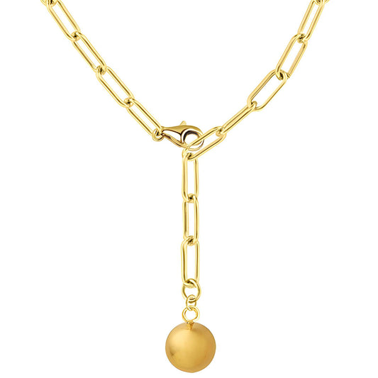 Golden Orb Pendant Chain Necklace