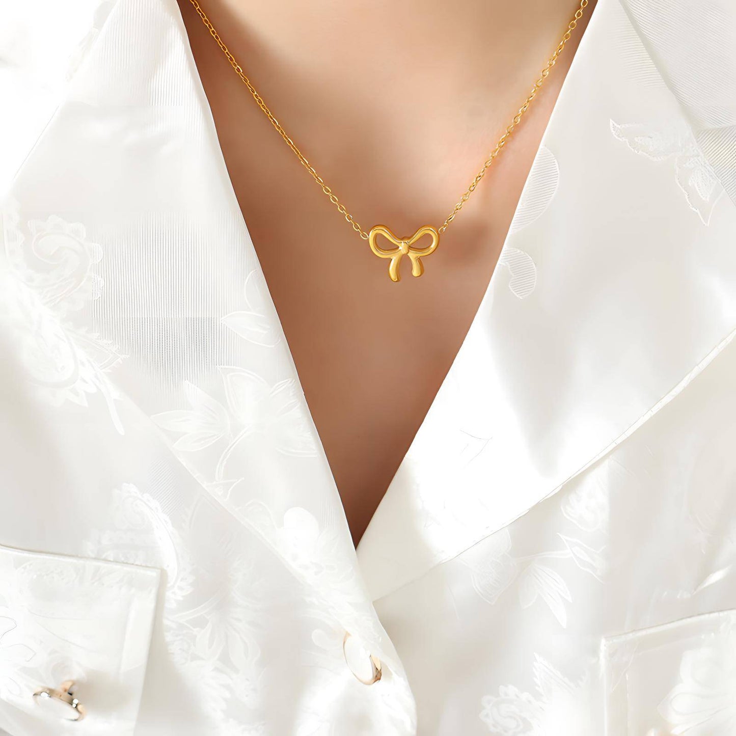 Golden Bow Necklace