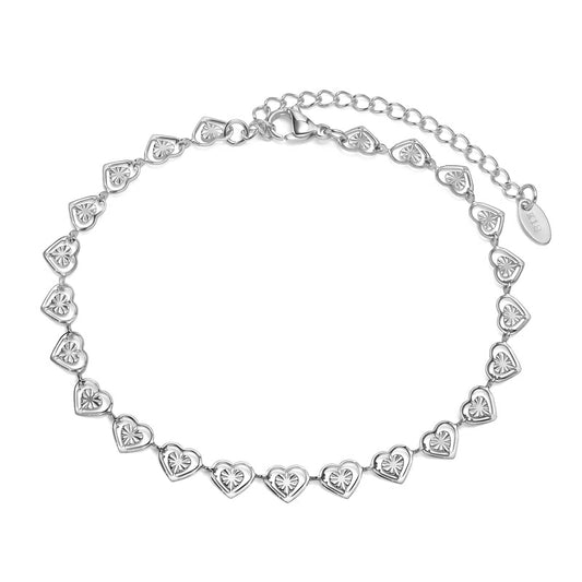 Silver Heart Link Bracelet