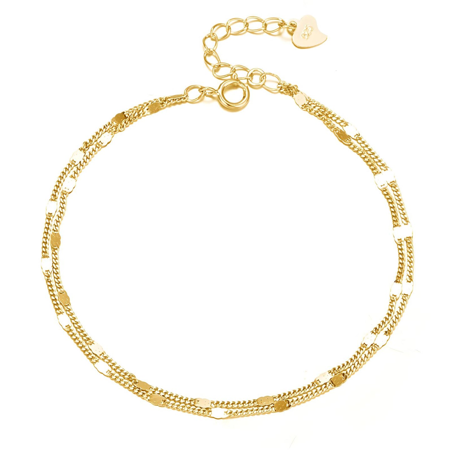 Layered Gold Chain Bracelet with Polished Accents