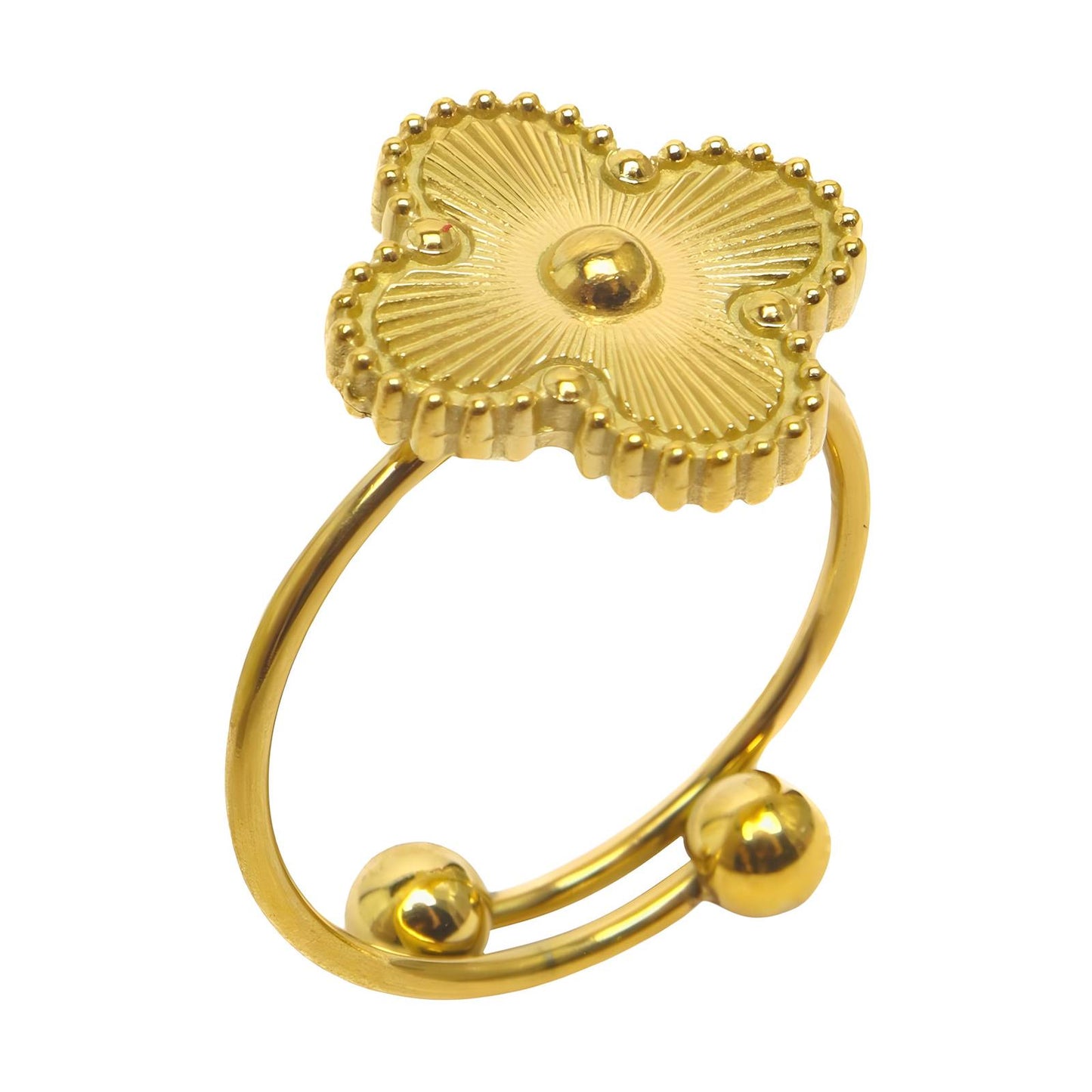 Four-Leaf Clover Gold Ring