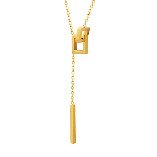 Geometric Gold Drop Necklace