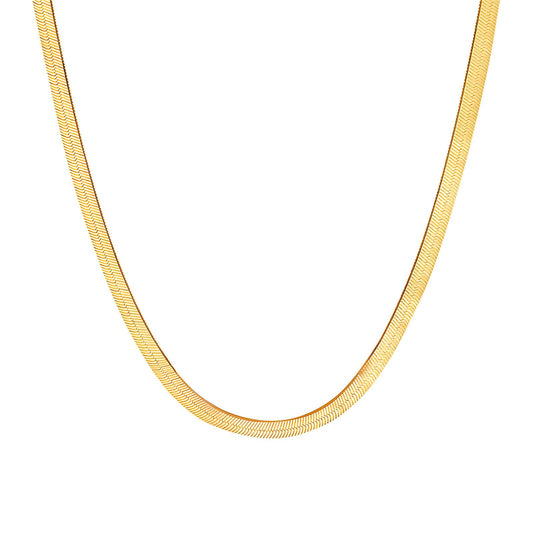 Classic Herringbone Gold Chain Necklace