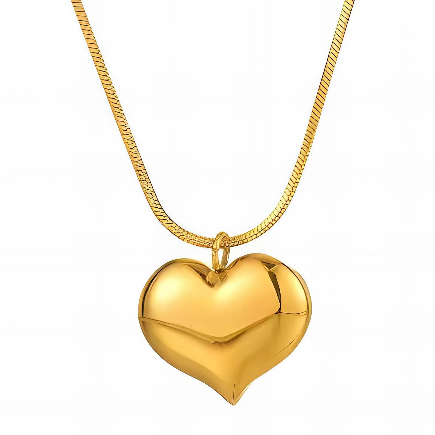 Bold Golden Heart Necklace