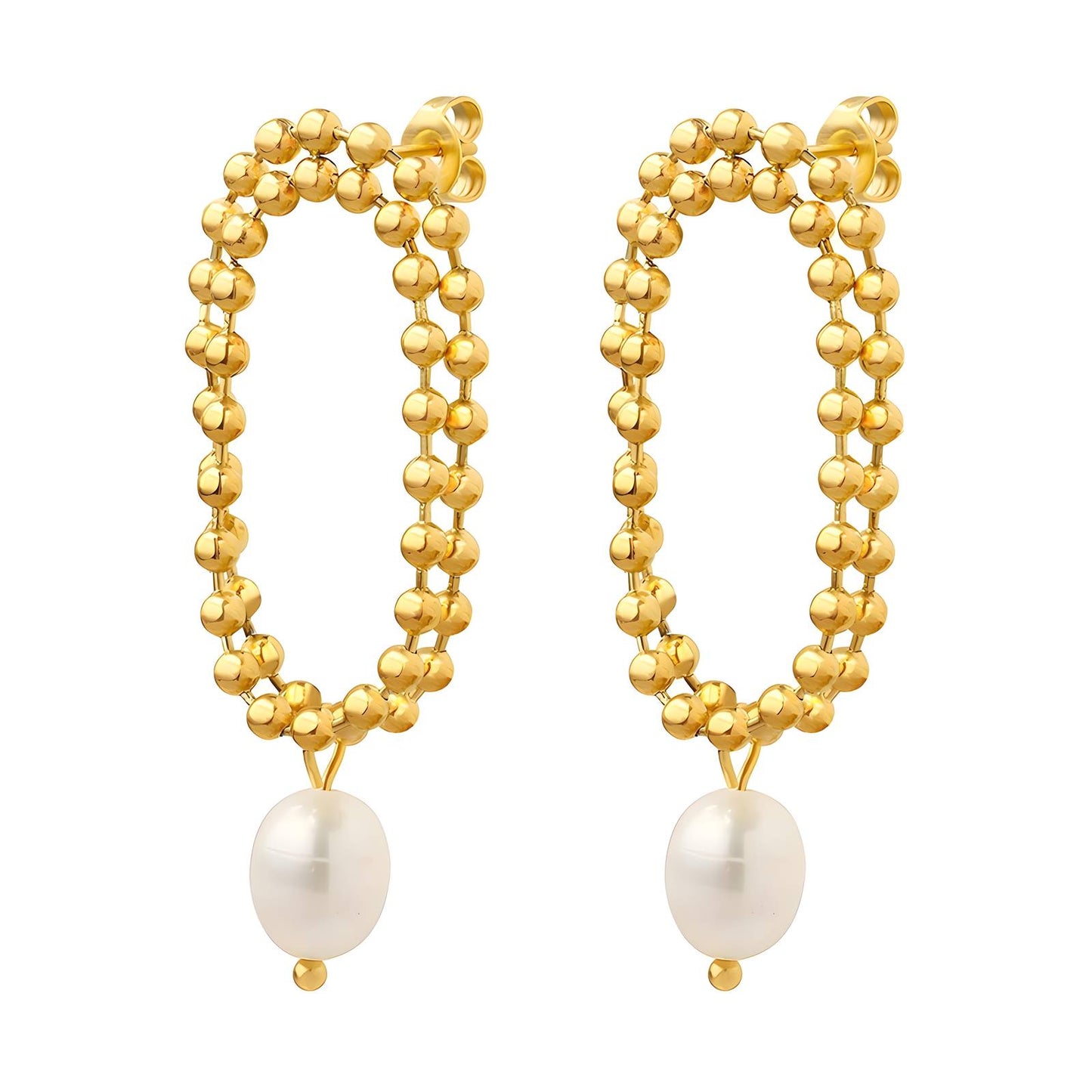 Sleek Gold Ball Drop Earrings