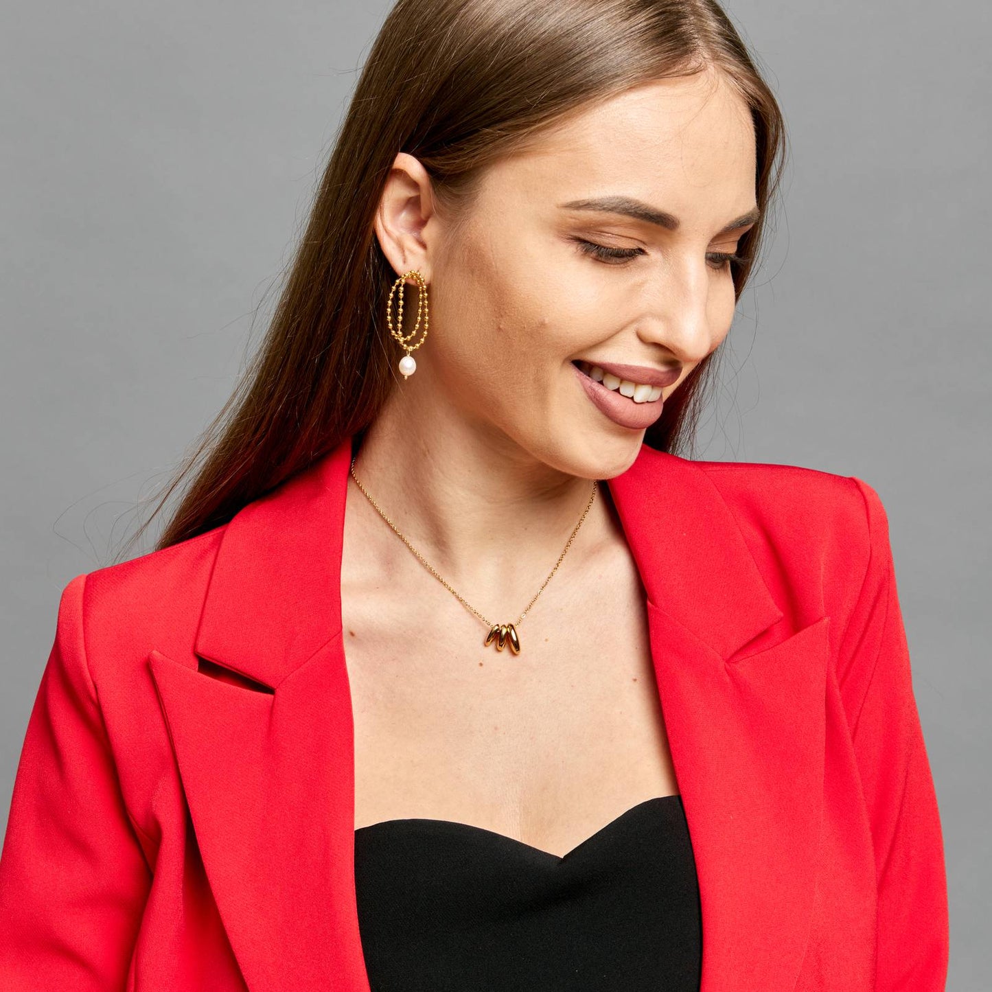 Sleek Gold Ball Drop Earrings