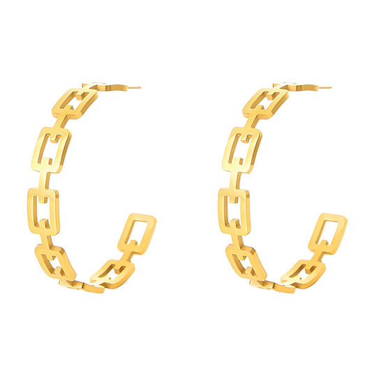 Chain-Link Hoop Earrings