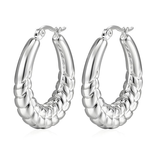 Chunky Silver Hoop Earrings